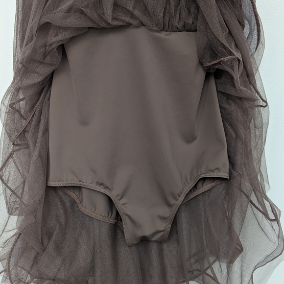 Weissman Show Time Brown Tulle Tank Dress Big Picture 10161 Size M - Picture 7 of 7